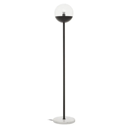 Revive Clear Glass Shade Tall Floor Lamp With White Marble Base