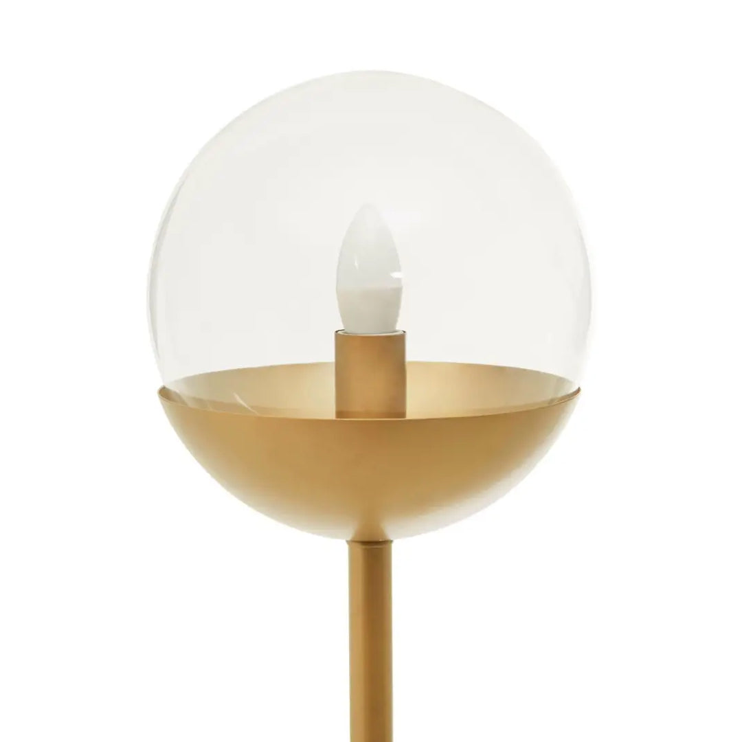 Revive 1 Light Clear Glass Shade Floor Lamp In Gold