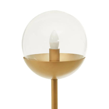 Revive 1 Light Clear Glass Shade Floor Lamp In Gold