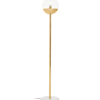 Revive 1 Light Clear Glass Shade Floor Lamp In Gold