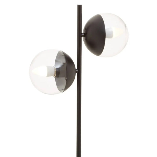 Revive 2 Lights Clear Glass Shade Table Lamp With White Marble Base
