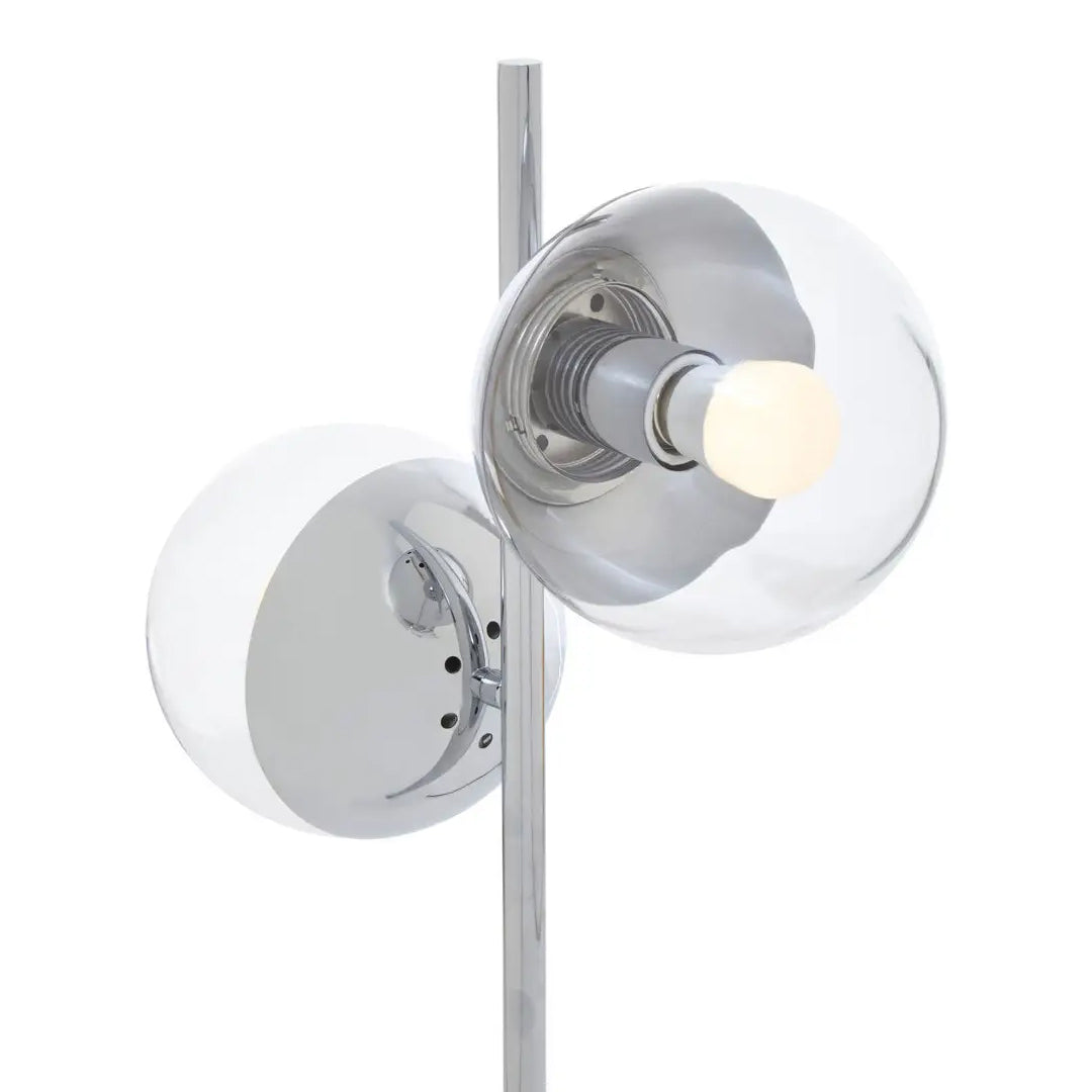 Revive 2 Lights Clear Glass Shade Table Lamp In Chrome