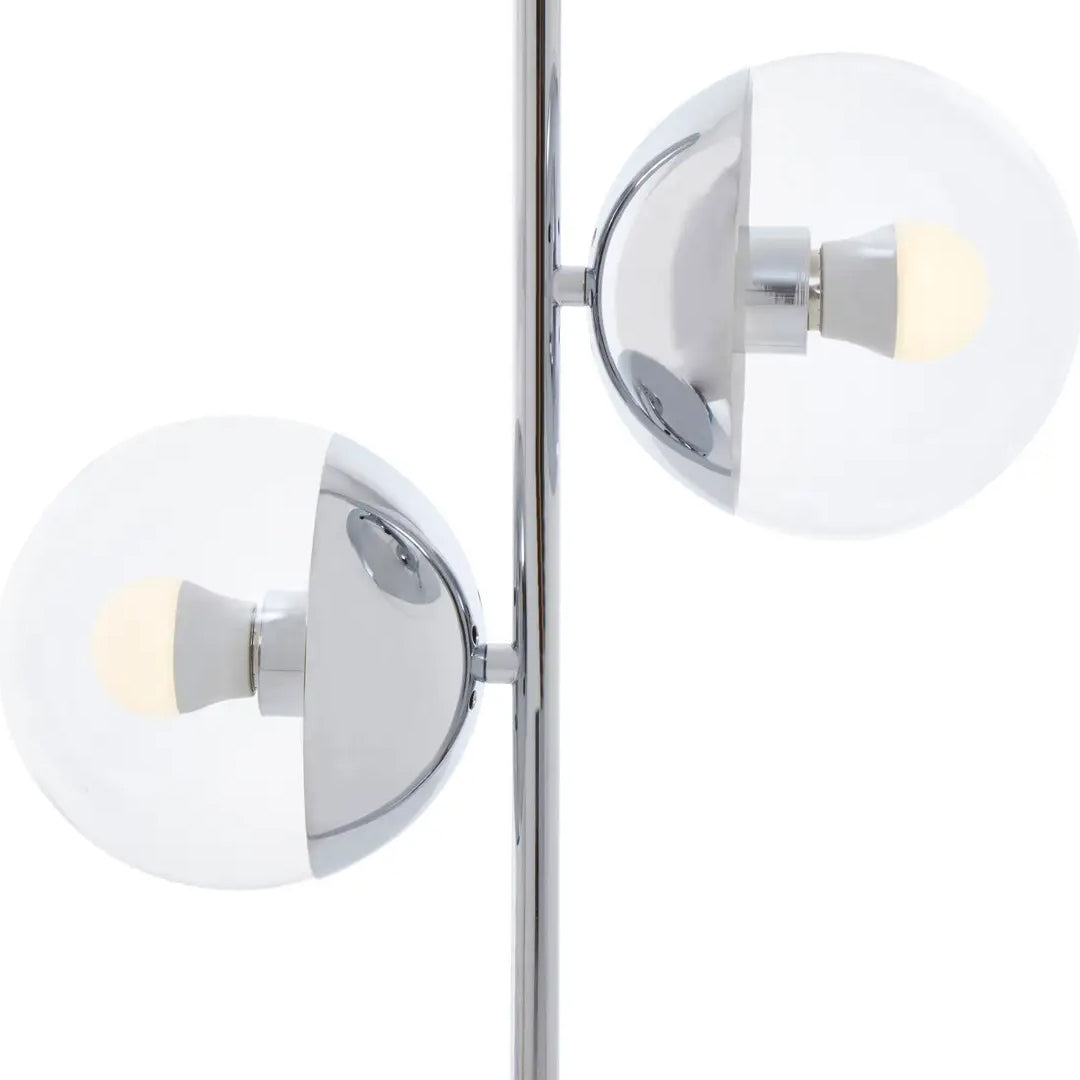 Revive 2 Lights Clear Glass Shade Table Lamp In Chrome