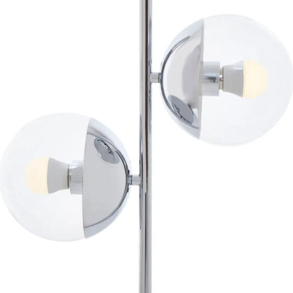 Revive 2 Lights Clear Glass Shade Table Lamp In Chrome