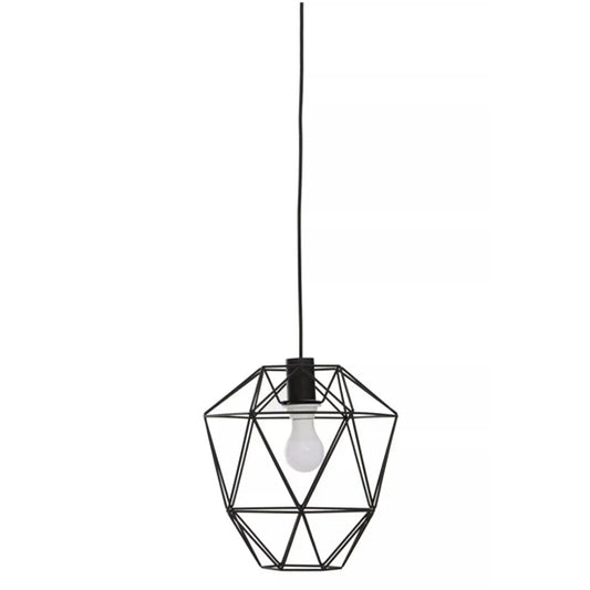 Wyra Ceiling Pendant Light In Black Metal Frame