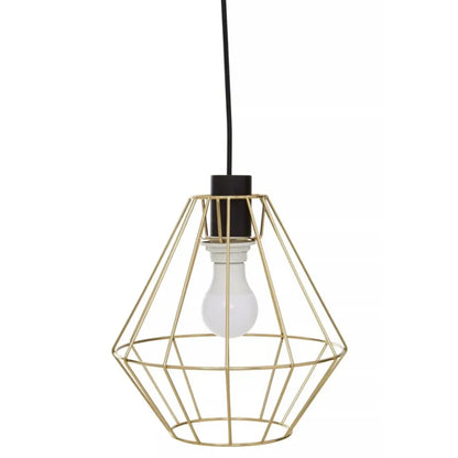 Wyra Ceiling Pendant Light With Champagne Gold Metal Cage