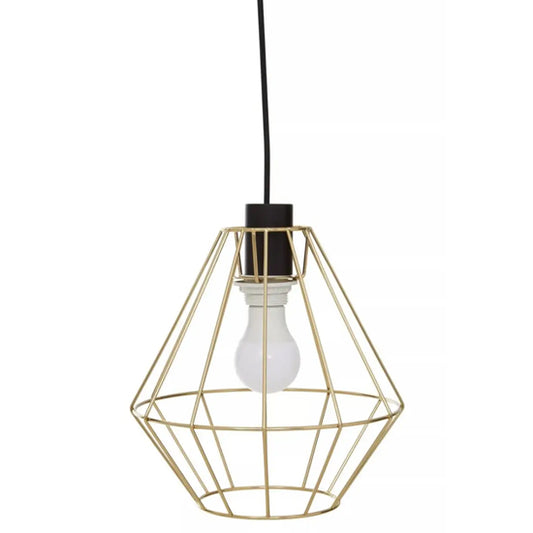 Wyra Ceiling Pendant Light With Champagne Gold Metal Cage
