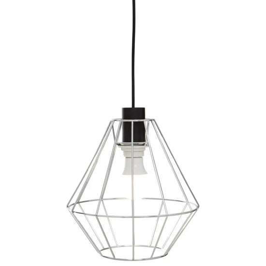 Wyra Ceiling Pendant Light With Chrome Metal Cage