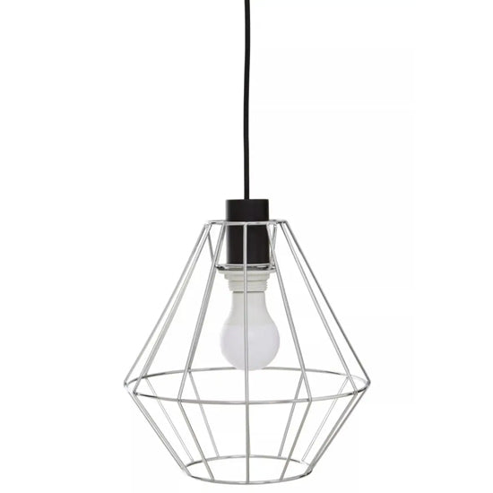Wyra Ceiling Pendant Light With Chrome Metal Cage
