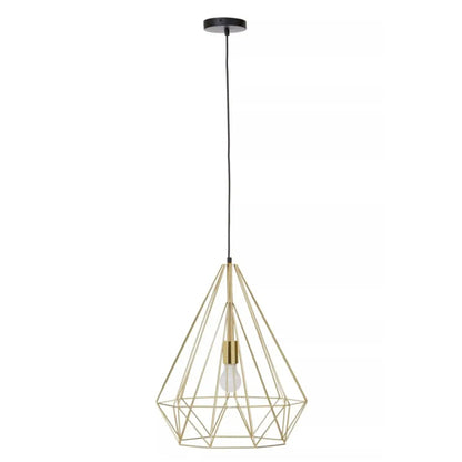 Wyra Ceiling Pendant Light With Champagne Gold Metal Conical Cage