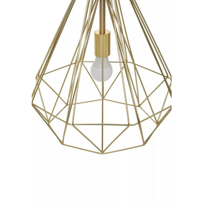 Wyra Ceiling Pendant Light With Champagne Gold Metal Conical Cage