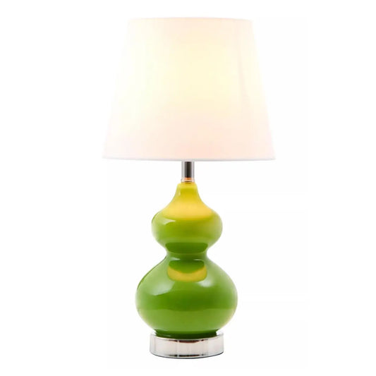 Heidy Light Green Glass Table Lamp With Chrome Base