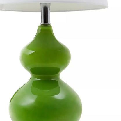 Heidy Light Green Glass Table Lamp With Chrome Base