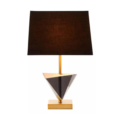 Halina Smoked Crystal Table Lamp With Gold Metal Base