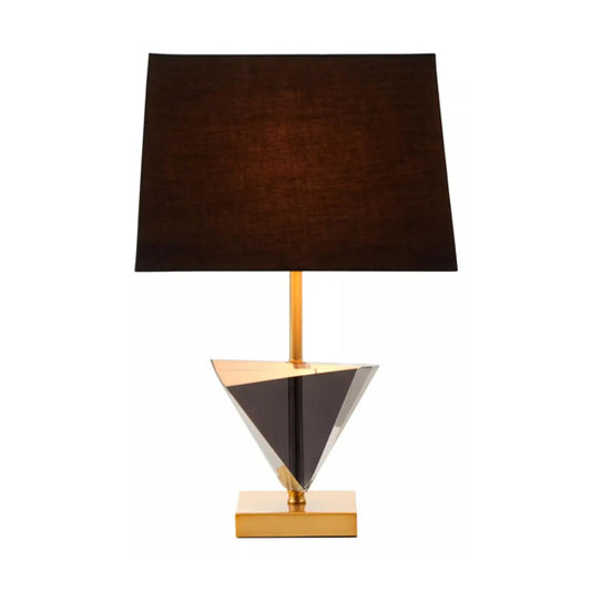 Halina Smoked Crystal Table Lamp With Gold Metal Base