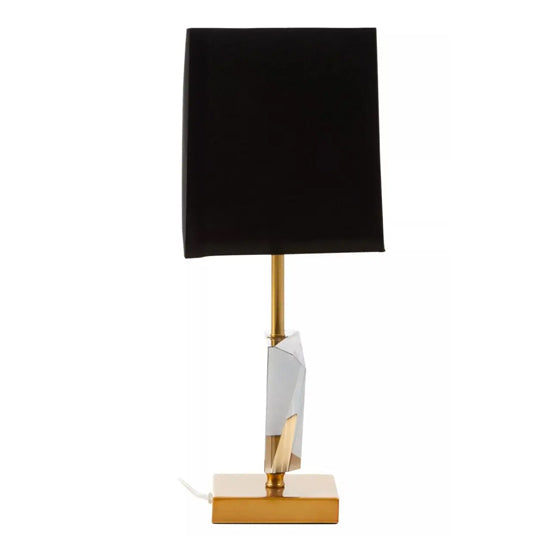 Halina Smoked Crystal Table Lamp With Gold Metal Base