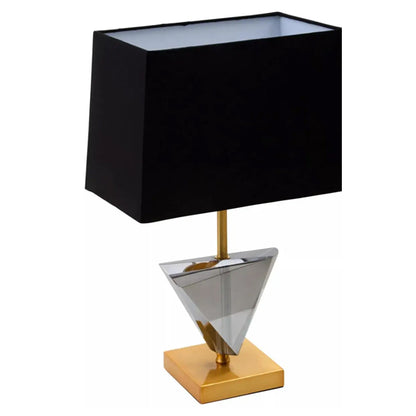 Halina Smoked Crystal Table Lamp With Gold Metal Base