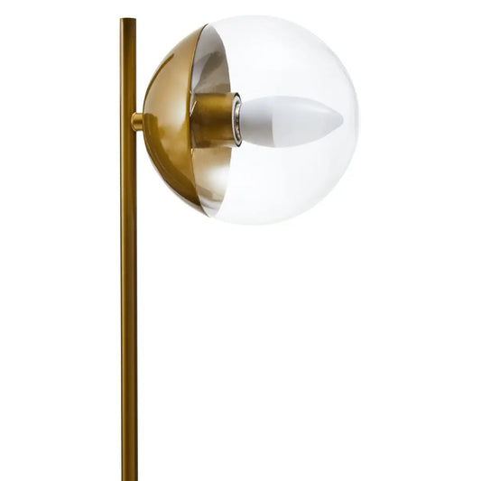 Revive 1 Lights Glass Shade Table Lamp In Black Marble Base