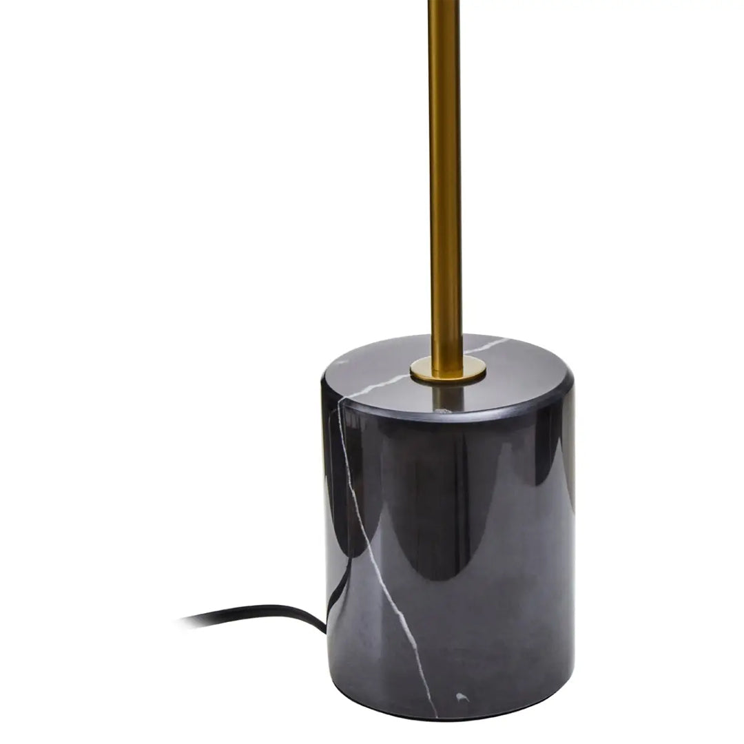 Revive 1 Lights Glass Shade Table Lamp In Black Marble Base