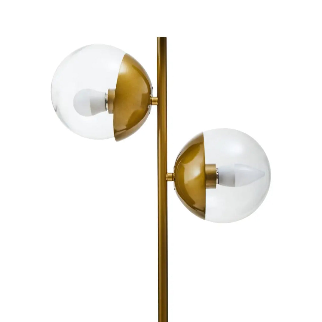 Revive 2 Lights Glass Shade Table Lamp In Gold