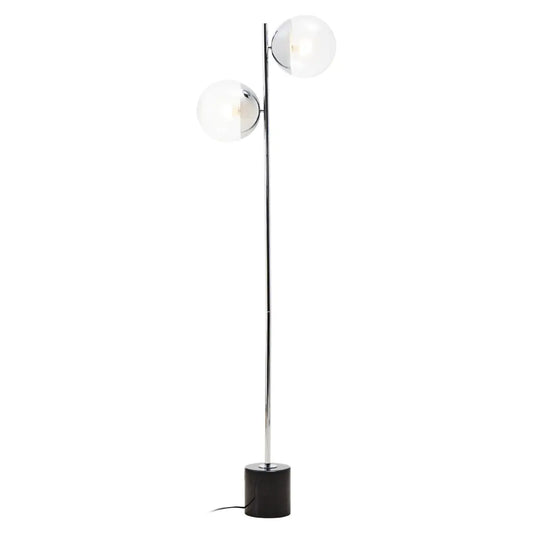 Revive Clear Glass Shade Floor Lamp With Black Marble Base