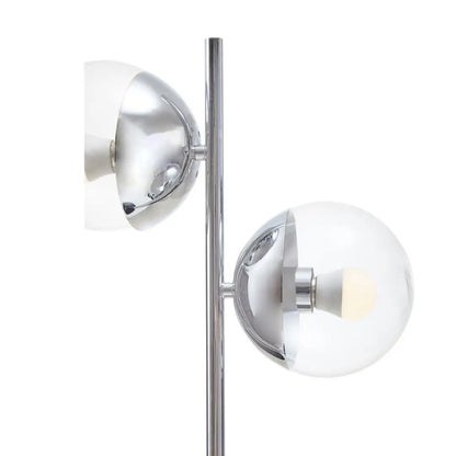 Revive 2 Lights Glass Shade Table Lamp In Silver