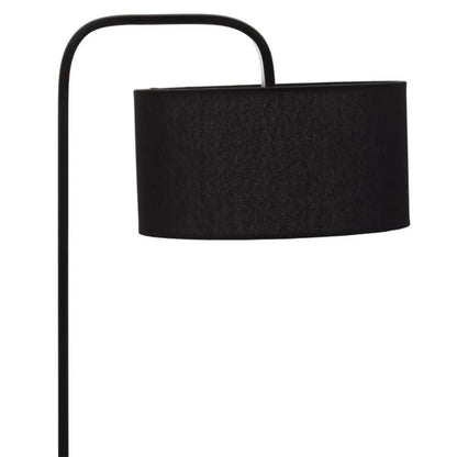 Leyna Black Fabric Shade Table Lamp With Black Metal Stand