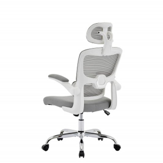 Supreme Mesh Home And Office Chair In Grey And White