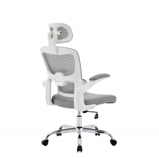 Supreme Mesh Home And Office Chair In Grey And White