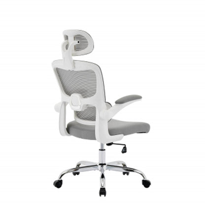 Supreme Mesh Home And Office Chair In Grey And White