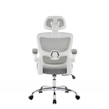 Supreme Mesh Home And Office Chair In Grey And White