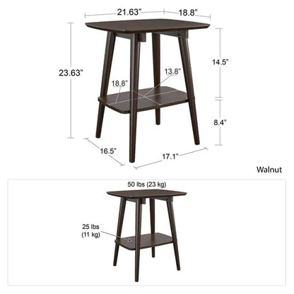 Brittany Wooden End Table In Walnut