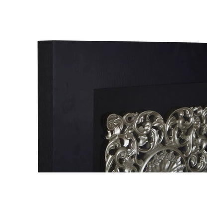 Nason Framed Wooden Filigree Carving Wall Art In Silver