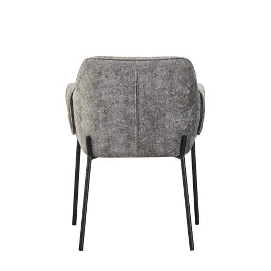 Milan Grey Chenille Effect Fabric Dining Chairs In Pair