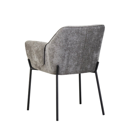 Milan Grey Chenille Effect Fabric Dining Chairs In Pair