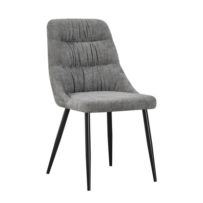Rhodes Grey Chenille Effect Fabric Dining Chairs In Pair
