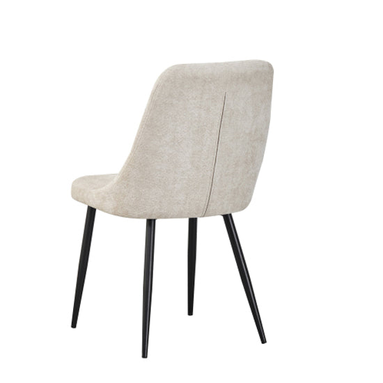 Rhodes Natural Chenille Effect Fabric Dining Chairs In Pair
