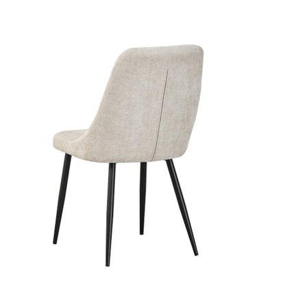 Rhodes Natural Chenille Effect Fabric Dining Chairs In Pair