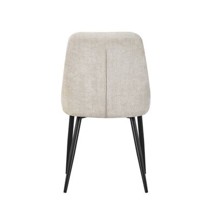 Rhodes Natural Chenille Effect Fabric Dining Chairs In Pair