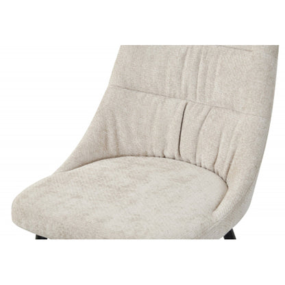 Rhodes Natural Chenille Effect Fabric Dining Chairs In Pair