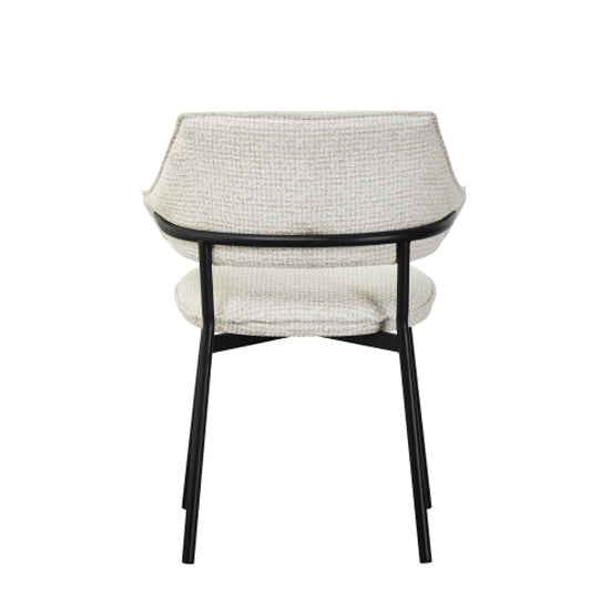 Geneva Natural Textured Fabric Dining Chairs In Pair