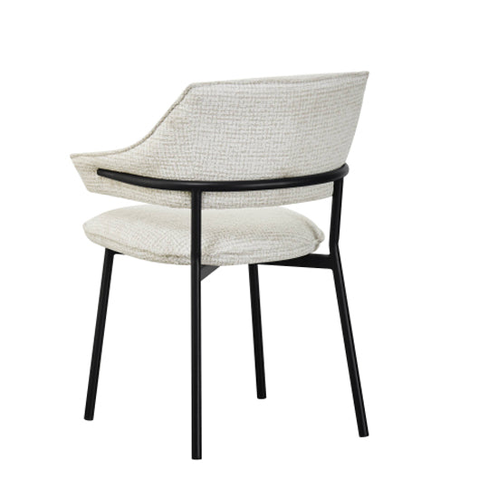 Geneva Natural Textured Fabric Dining Chairs In Pair