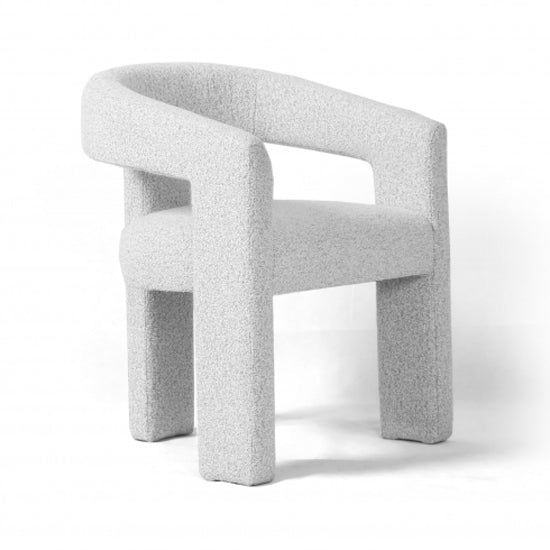 Ariana Boucle Fabric Accent Chair In Grey