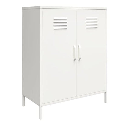 Mission District Metal Storage Cabinet With 2 Doors In White