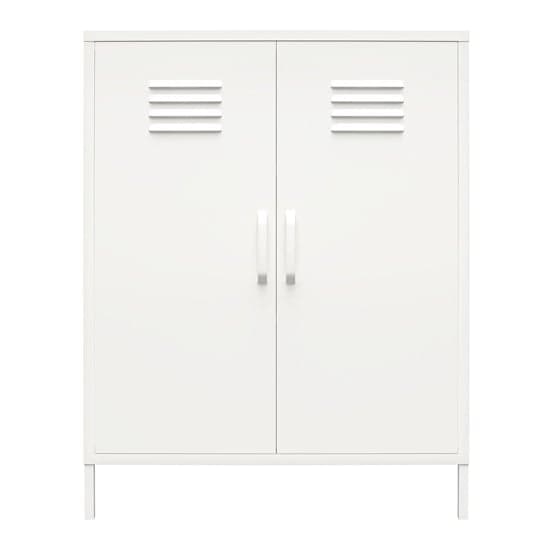 Mission District Metal Storage Cabinet With 2 Doors In White