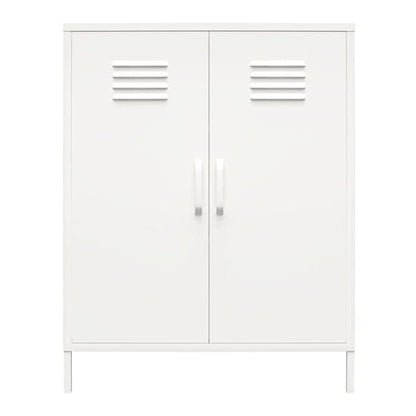 Mission District Metal Storage Cabinet With 2 Doors In White