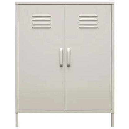 Bradford Metal Storage Cabinet Tall In 2 Doors In Taupe