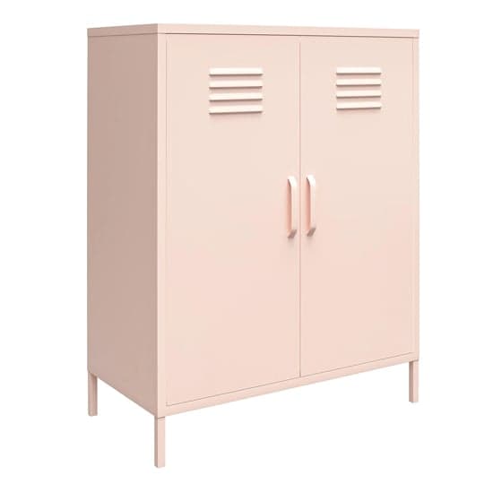 Mission District Metal Storage Cabinet With 2 Doors In Pink