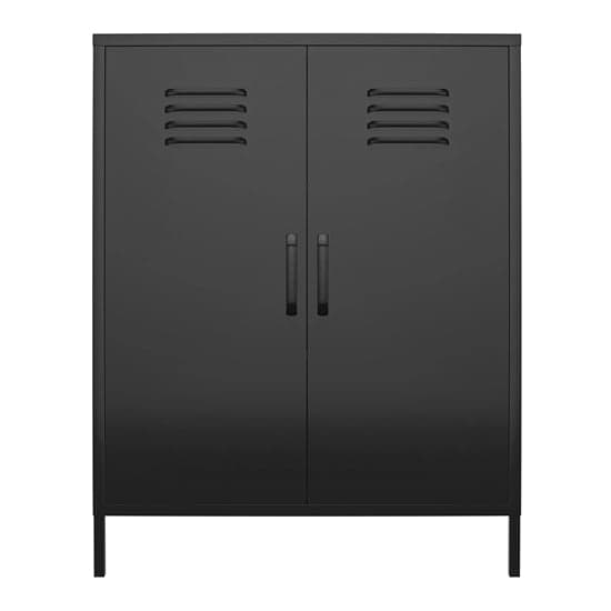 Mission District Metal Storage Cabinet With 2 Doors In Black