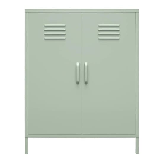 Mission District Metal Storage Cabinet With 2 Doors In Pale Green
